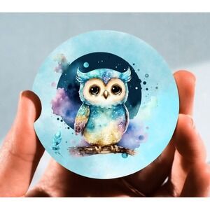 Set of 2 Car Coasters, Owl‎ 5 Car Coaster, Neoprene Car Coaster
